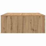 Tavolino Salotto con Cassetti Rovere Artigianale 100x100x40 cm