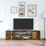 Mobile Porta TV Rovere Fumo 188,5x41x50 cm in Legno truciolato