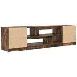 Mobile Porta TV Rovere Fumo 188,5x41x50 cm in Legno truciolato