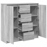 Credenza con Cassetti Grigio Sonoma 100,5x35x98,5 cm Truciolato