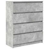 Credenza Grigio Cemento 80x35x99 cm in Legno truciolato