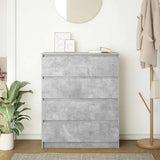 Credenza Grigio Cemento 80x35x99 cm in Legno truciolato