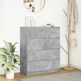 Credenza Grigio Cemento 80x35x99 cm in Legno truciolato