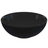 Lavandino 28x10 cm in Ceramica Nero Lucido