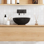 Lavandino 28x10 cm in Ceramica Nero Lucido
