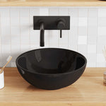 Lavandino 28x10 cm in Ceramica Nero Lucido