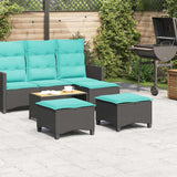 Sgabelli Giardino con Cuscini 2 pz Nero 55x55x36 cm Polyrattan