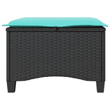 Sgabelli Giardino con Cuscini 2 pz Nero 55x55x36 cm Polyrattan