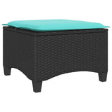 Sgabelli Giardino con Cuscini 2 pz Nero 55x55x36 cm Polyrattan