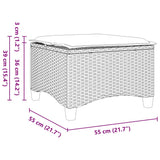 Sgabelli Giardino con Cuscini 2 pz Nero 55x55x36 cm Polyrattan