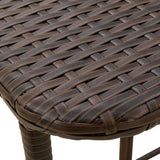 Tavolo Pieghevole da Giardino Marrone 90x51x75 cm Polyrattan