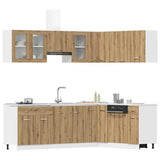 Set di Mobili da Cucina 11 pz Lyon Rovere Artigianale Truciolato