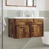 Set Mobili da Bagno 2 pz Legno Antico in Legno truciolato