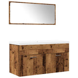 Set Mobili da Bagno 3 pz Legno Antico in Legno truciolato