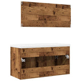 Set Mobili da Bagno 3 pz Legno Antico in Legno truciolato