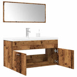 Set Mobili da Bagno 3 pz Legno Antico in Legno truciolato