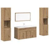 Set Mobili da Bagno 4 pz Rovere Artigianale Legno truciolato