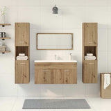 Set Mobili da Bagno 4 pz Rovere Artigianale Legno truciolato