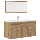 Set Mobili da Bagno 4 pz Rovere Artigianale Legno truciolato
