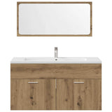 Set Mobili da Bagno 4 pz Rovere Artigianale Legno truciolato