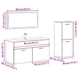 Set Mobili da Bagno 4 pz Rovere Artigianale Legno truciolato