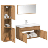 Set Mobili da Bagno 5 pz Rovere Artigianale Legno truciolato