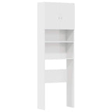 Mobile Lavatrice Bianco Lucido 64x24x190cm in Legno Multistrato