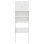 Mobile Lavatrice Bianco Lucido 64x24x190cm in Legno Multistrato