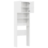 Mobile Lavatrice Bianco Lucido 64x24x190cm in Legno Multistrato