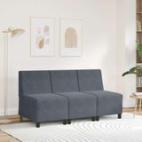 Divano componibile senza braccioli grigio scuro 55 cm in velluto