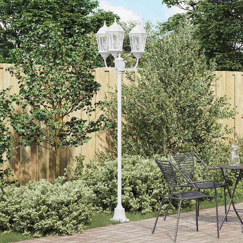 Posto Luce da Giardino Bianco Alluminio e Vetro