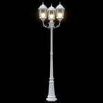 Posto Luce da Giardino Bianco Alluminio e Vetro