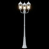 Posto Luce da Giardino Bianco Alluminio e Vetro