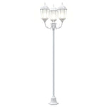 Posto Luce da Giardino Bianco Alluminio e Vetro