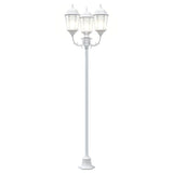 Posto Luce da Giardino Bianco Alluminio e Vetro