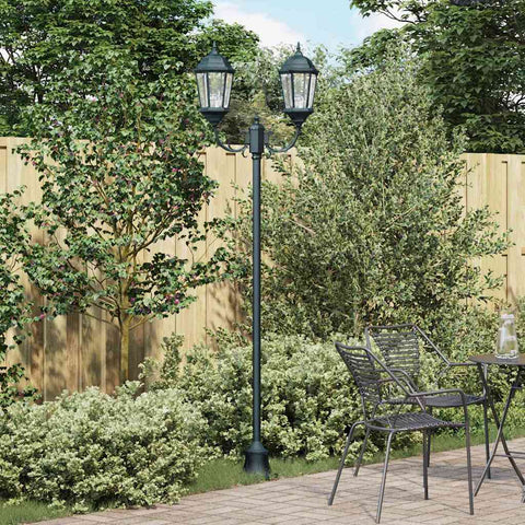 Posto Luce da Giardino Verde Scuro Alluminio e Vetro