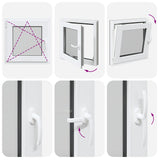 Finestra da cantina "RISOR" 50x50 cm anta-ribalta DIN sinistra antracite