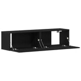 Mobile TV Rovere Nero 120x30x30,5 cm in Legno truciolato