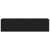 Mobile TV Rovere Nero 120x30x30,5 cm in Legno truciolato