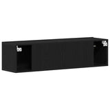 Mobile TV Rovere Nero 120x30x30,5 cm in Legno truciolato