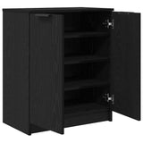 Mobile per scarpe Rovere Nero 59 x 35 x 70 cm Legno truciolato