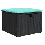 Set Divani da Giardino 4 pz con Cuscini Nero in Polyrattan