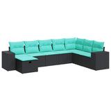 Set Divani da Giardino con Cuscini 8 pz Nero in Polyrattan