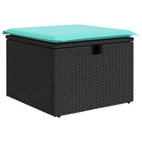 Set Divani da Giardino 4 pz con Cuscini Nero in Polyrattan