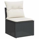 Set Divani da Giardino con Cuscini 8 pz Nero in Polyrattan