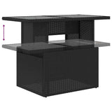 Set Divani Giardino 10pz con Cuscini Nero in Polyrattan Acacia