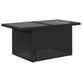 Set Divani da Giardino 9 pz con Cuscini Nero Polyrattan Acacia
