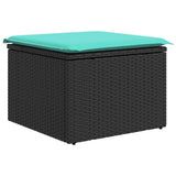 Set Divani da Giardino con Cuscini 8 pz Nero in Polyrattan