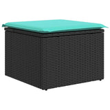 Set Divani da Giardino con Cuscini 8 pz Nero in Polyrattan