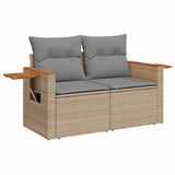 Set Divano da Giardino 5 pz con Cuscini Beige Polyrattan Acacia